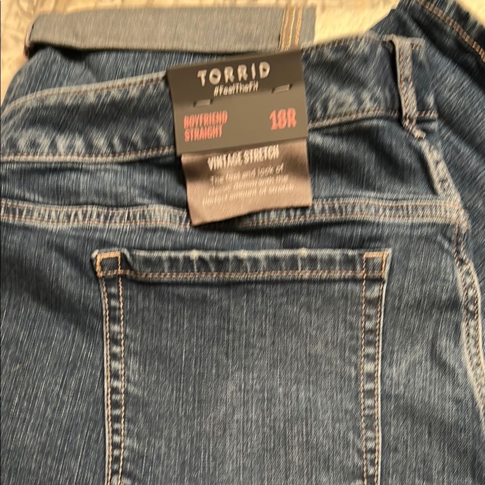 Torrid Blue Boyfriend Straight Jeans